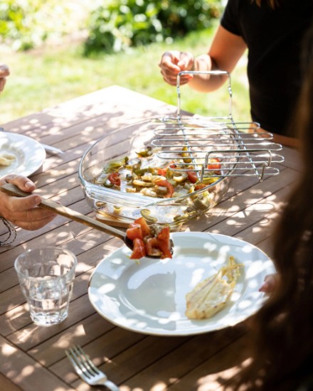 Ovaalne röstimisnõu restiga, kuumakindel klaas, 4 L, "Let's Share" - Pyrex