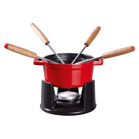 7-piece Mini-Fondue set, 0.25L, Cherry - Staub