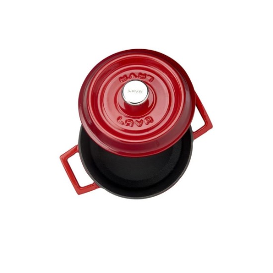 Kastrull <Trendy>, gjutjärn, 16 cm, röd - LAVA
