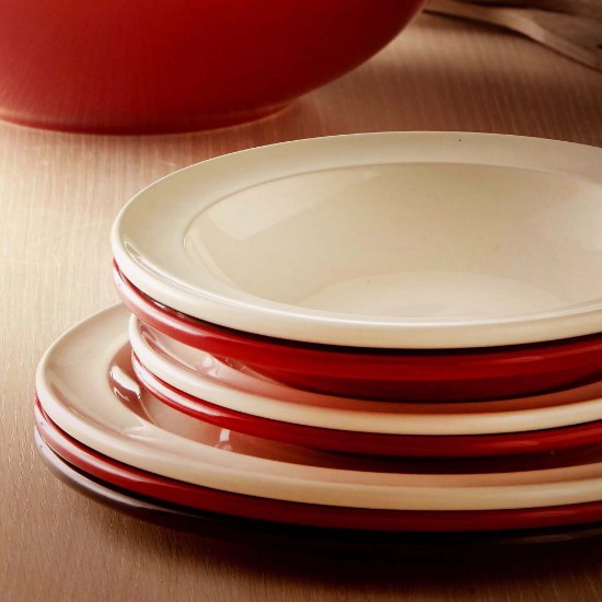 Deep plate, ceramic, 22.5 cm, Burgundy - Emile Henry