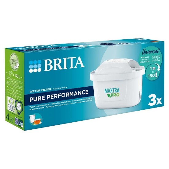 Kolmen BRITA Maxtra PRO Pure Performance -suodattimen sarja