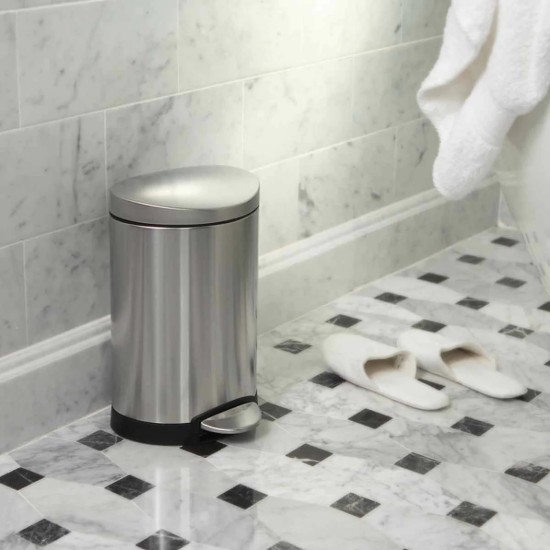 Cubo de basura con pedal, 6 L, acero inoxidable - simplehuman