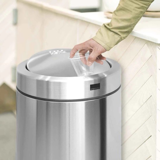 Çöp kutusu, 55 L, paslanmaz çelik - "simplehuman" marka