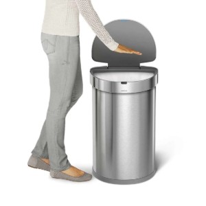 Odpadkový koš se senzorem, půlkulatý, 45 L, nerez - simplehuman