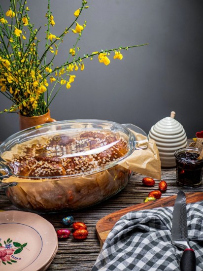Oval dish with lid, made of heat-resistant glass, "Slow Cook", 4.4 l + 1.4 L - Pyrex