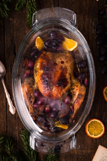 Oval dish with lid, made of heat-resistant glass, "Slow Cook", 4.4 l + 1.4 L - Pyrex