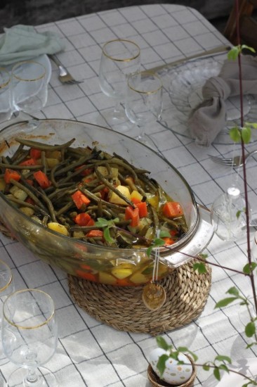 Oval dish with lid, made of heat-resistant glass, "Slow Cook", 4.4 l + 1.4 L - Pyrex