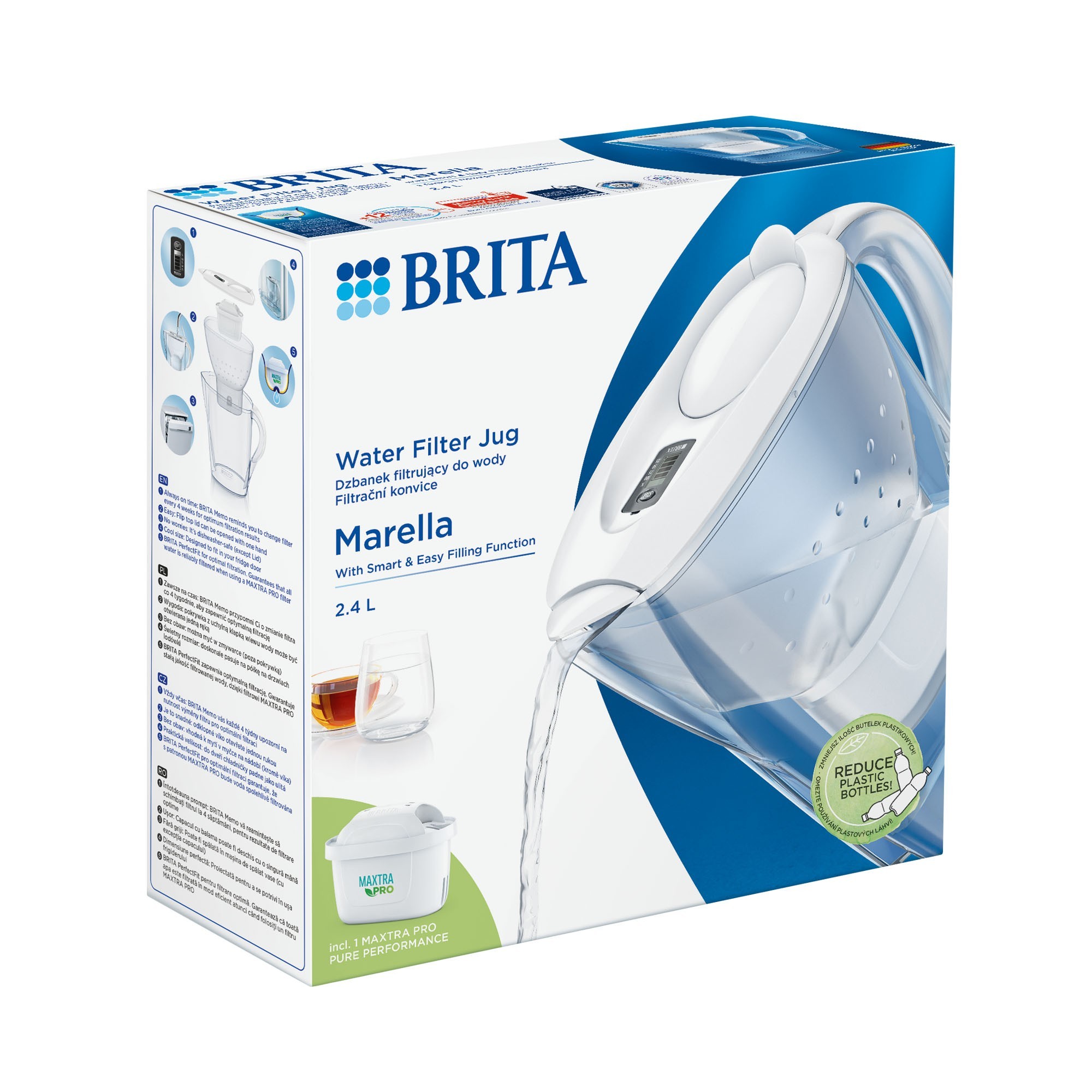 Brita Style Caraffa Filtrante - Plastica, 2.4 Litri, 3 Cartucce