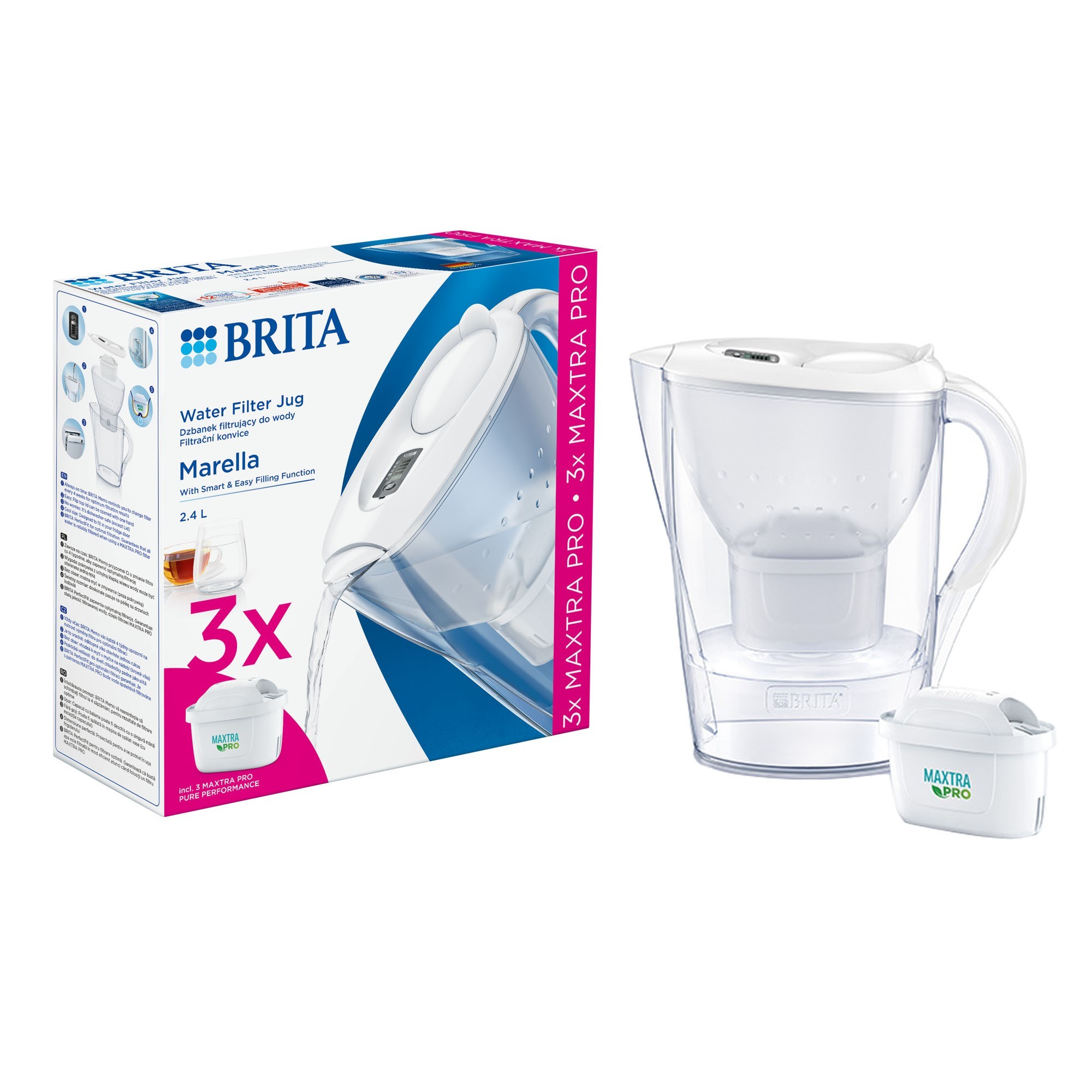 Buy Brita Marella 2.4L + 6x Maxtra Pro All-in-1 water filter grey
