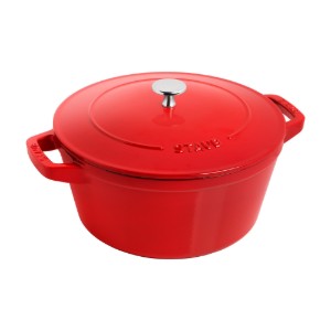 Set of 2 cookwares Cocotte, cast iron, 24 cm, Cherry - Staub