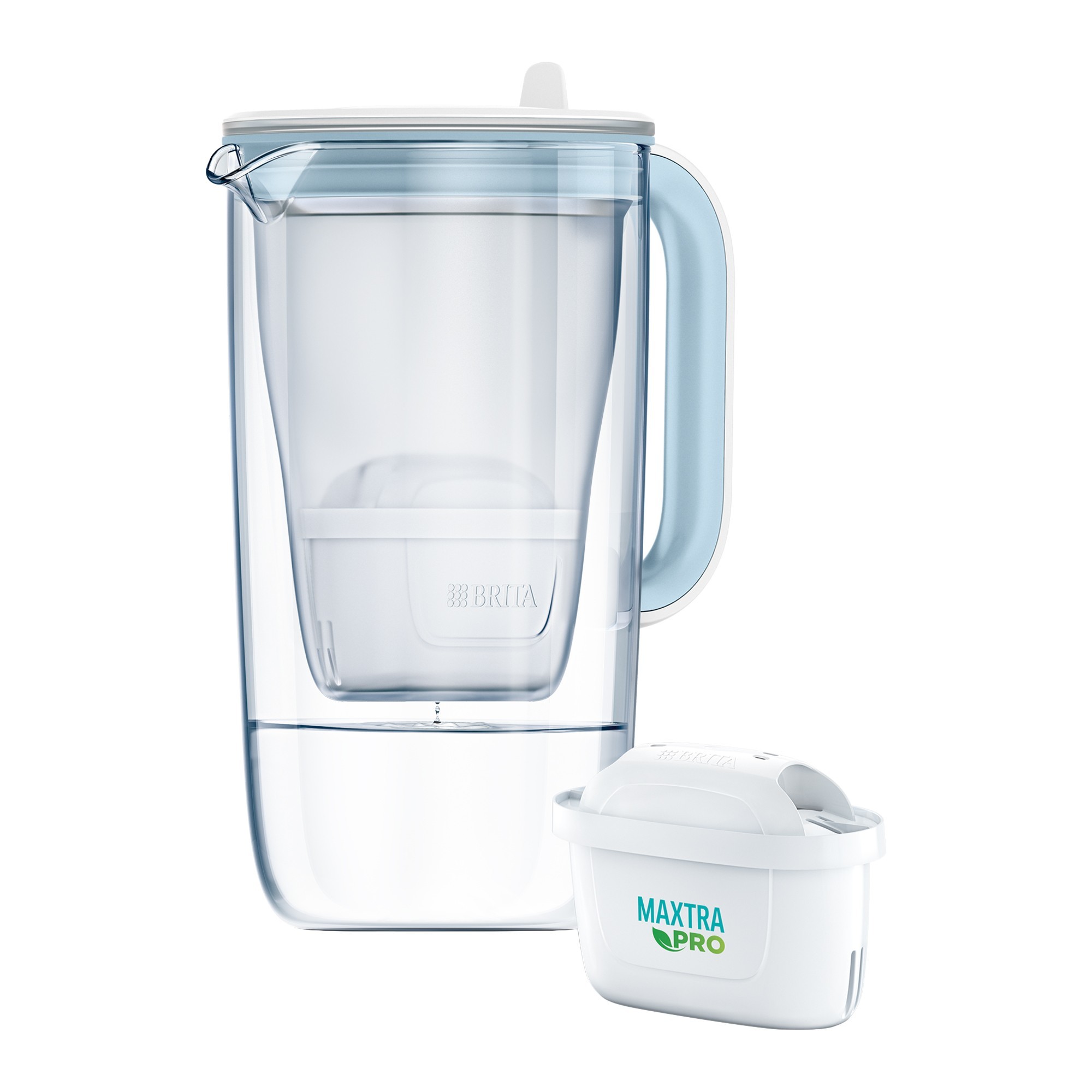 BRITA ONE glass filter jug, 2.5 L, Maxtra PRO (lightblue