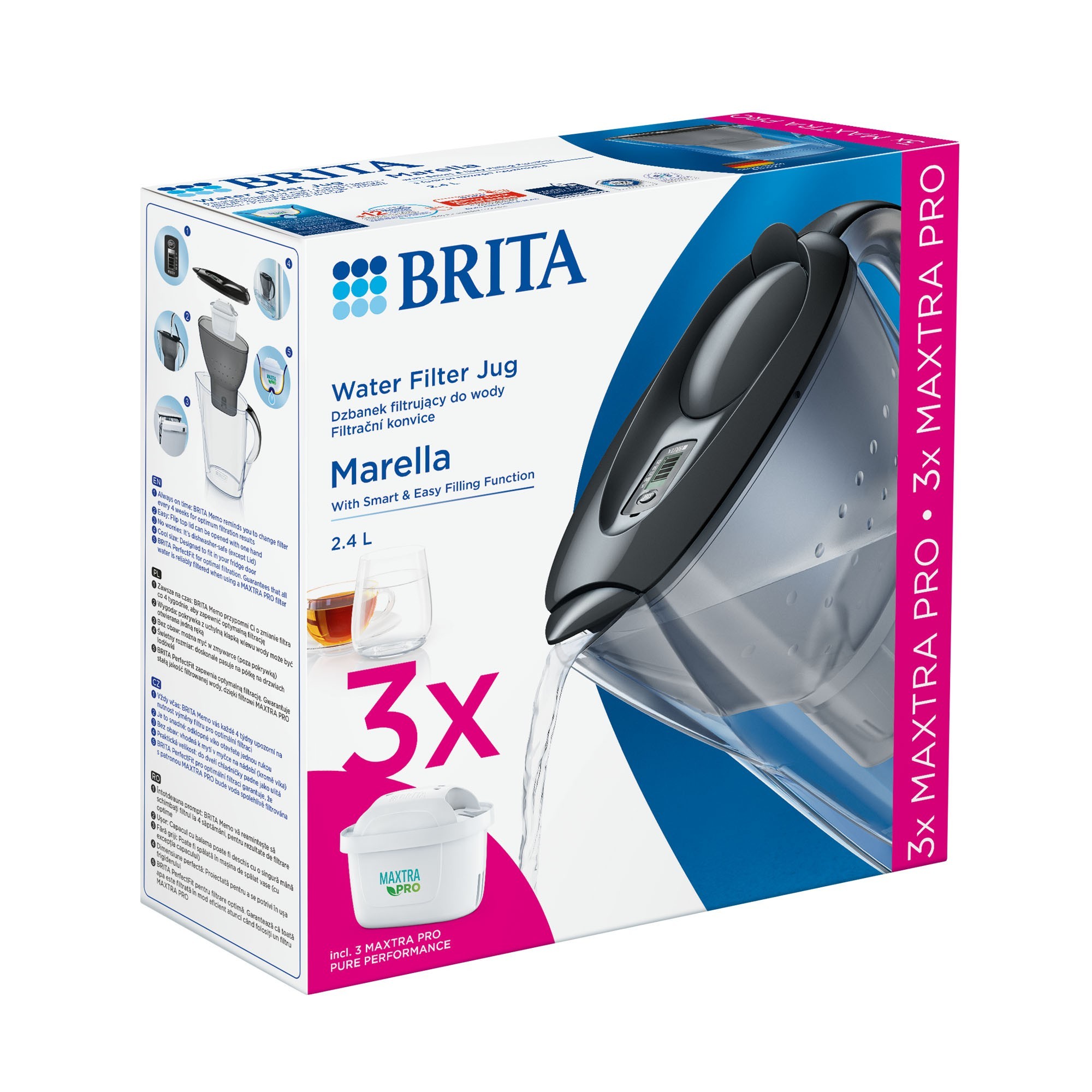 Starter pack BRITA Marella 2.4 L + 3 Maxtra+ filters