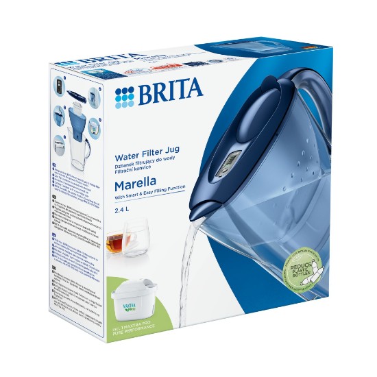 Vrč za filter BRITA Marella 2,4 L Maxtra PRO (moder).