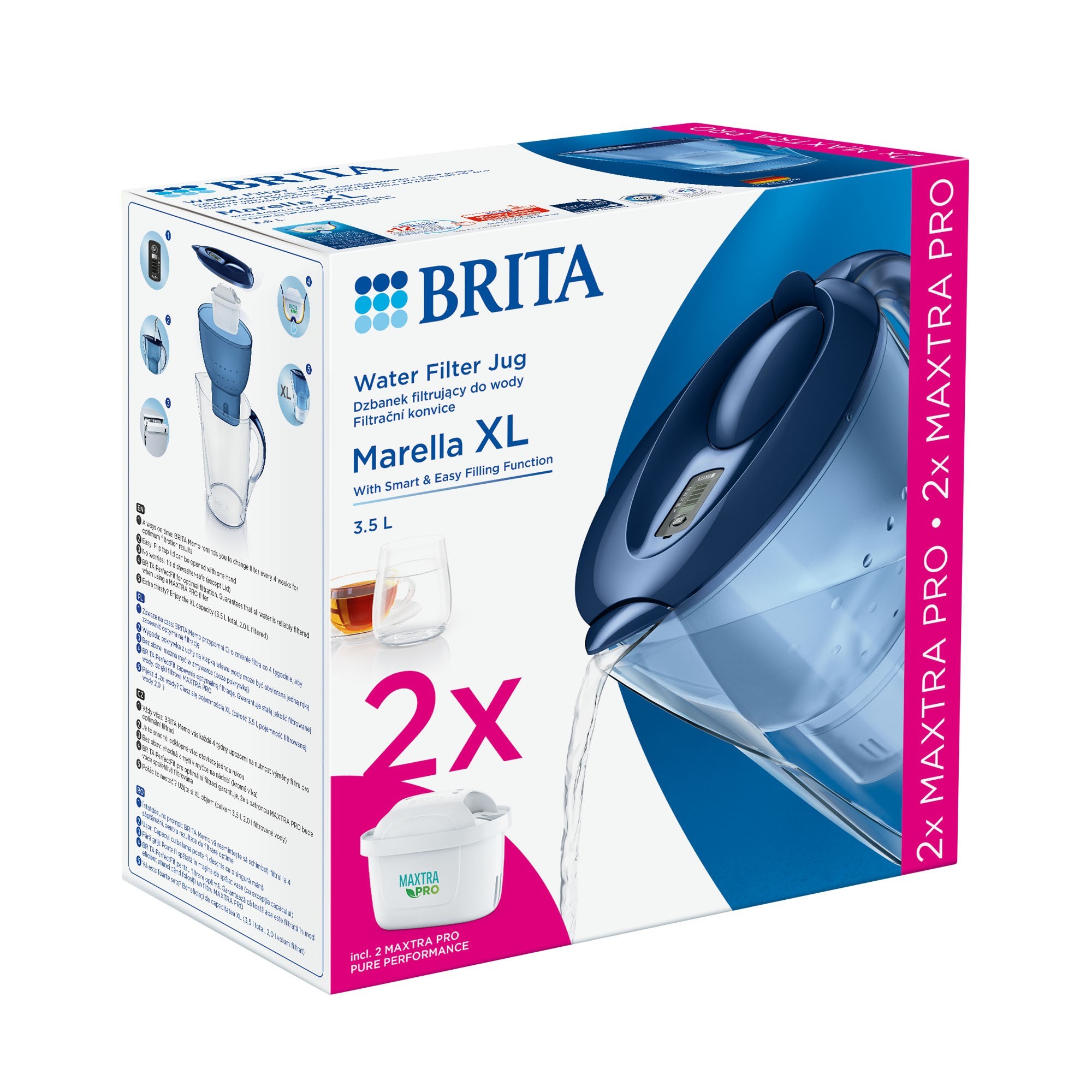 Caraffa filtrante BRITA Marella XL 3,5 L Maxtra PRO (bianco).