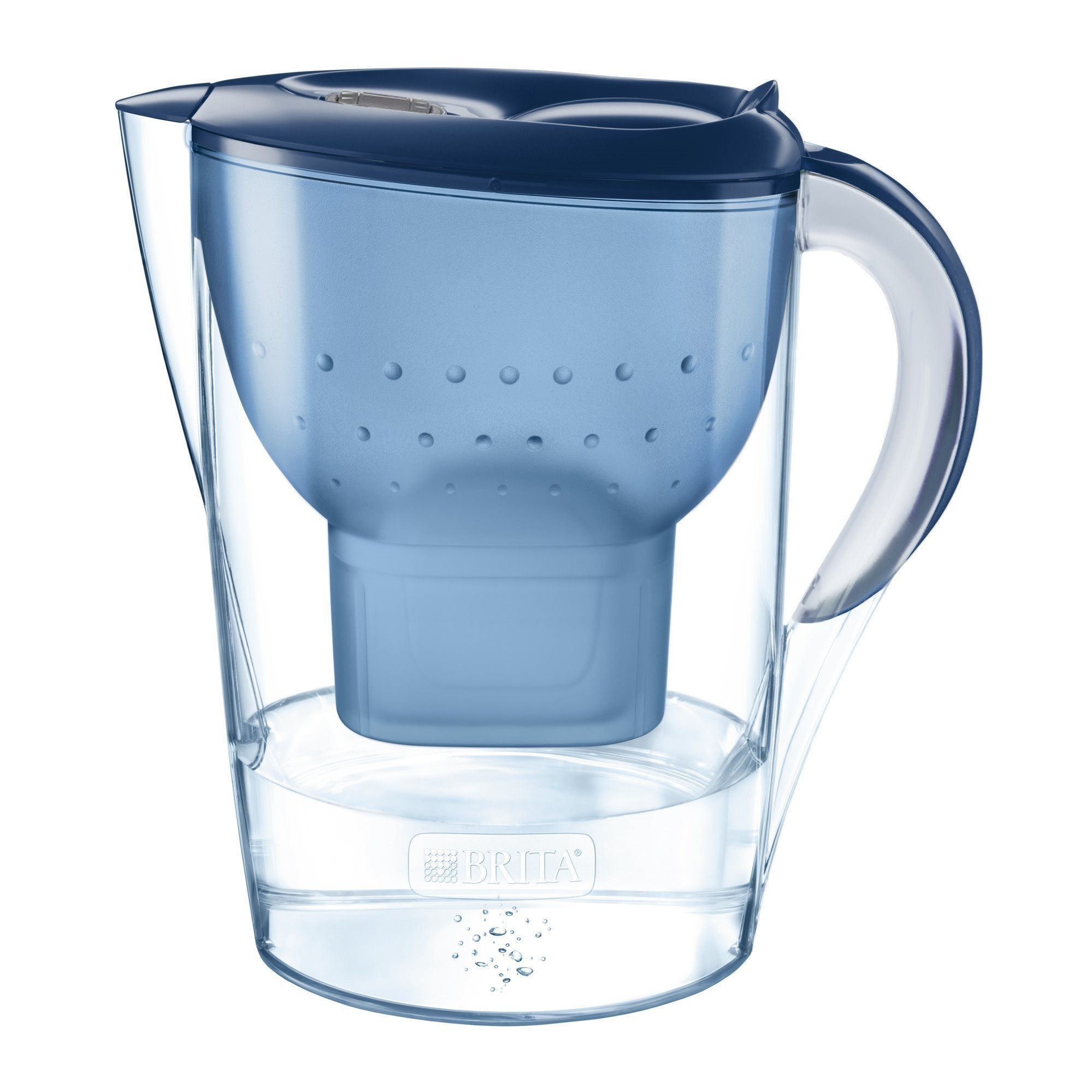 BRITA Gourde filtrante transparente bleue, réduit le chlore, le plomb et  autres impuretés organiques pour une eau du robinet plus pure, sans BPA, 1