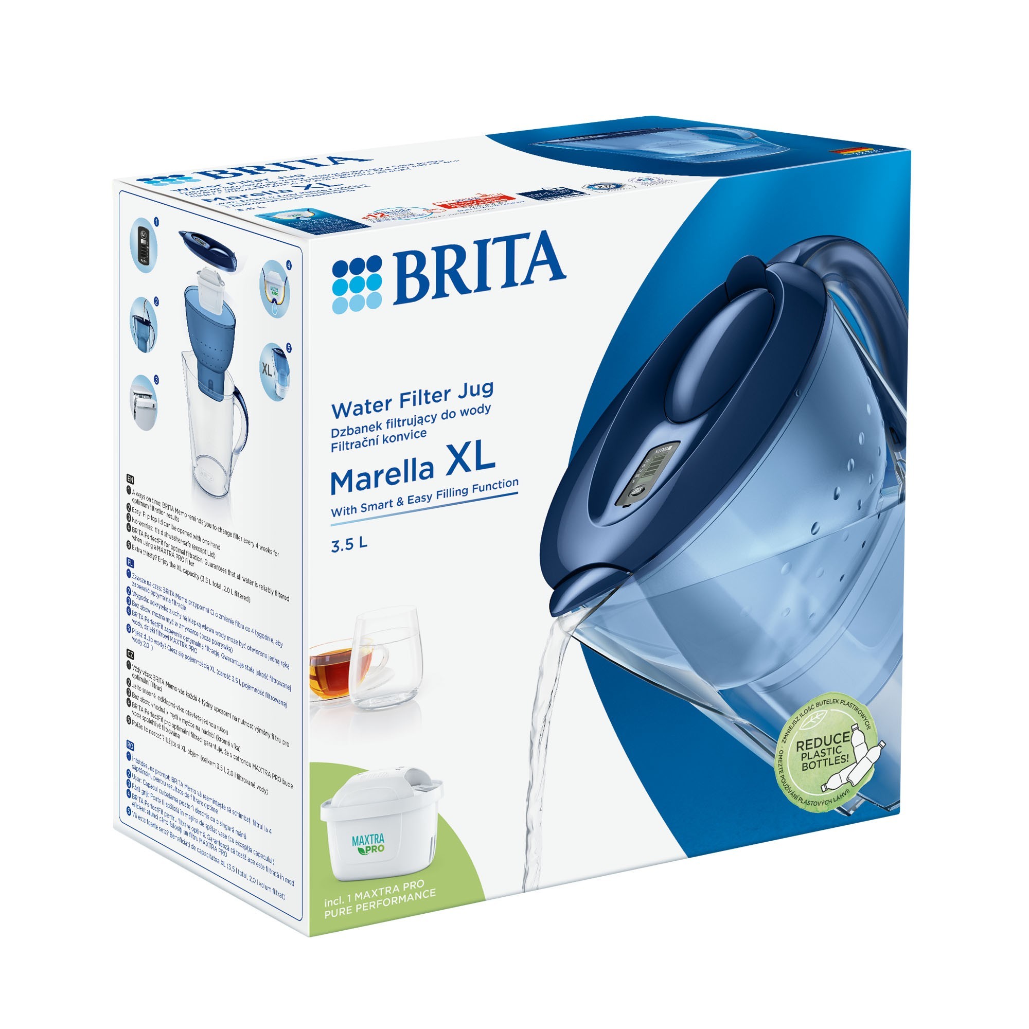Caraffa filtrante BRITA Marella XL 3,5 L Maxtra PRO (blu).