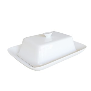Butter dish with lid, 18 x 14 cm, porcelain - Kitchen Craft