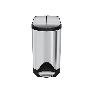 Pedal trash can, 10 L, stainless steel - simplehuman
