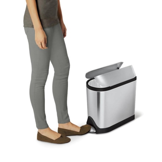 Poubelle à pédale, 10 L, inox - simplehuman