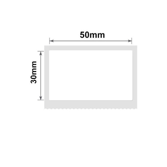 Label sticker roll, 50x30mm, 230 pcs/roll, White - NIIMBOT