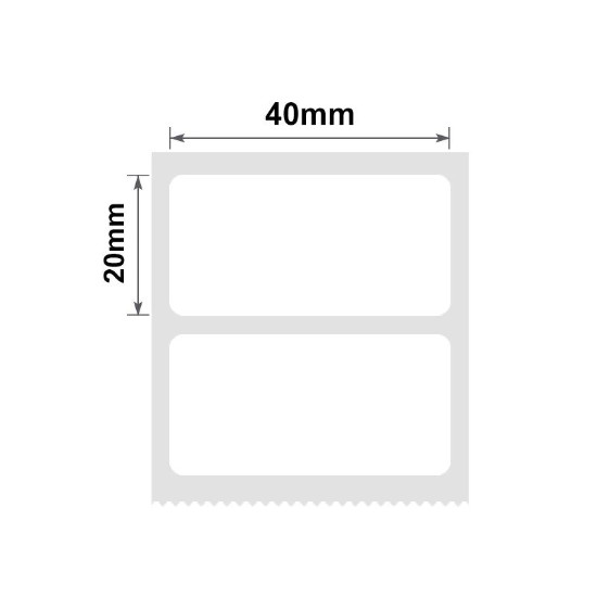 Label sticker roll, 40x20mm, 320 pcs/roll, White - NIIMBOT