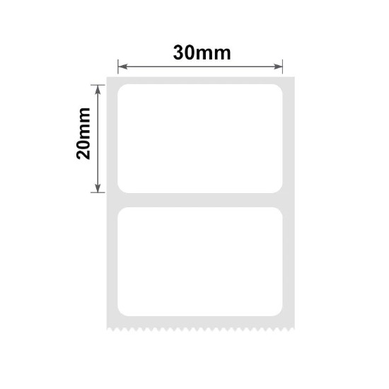 Label sticker roll, 30x20mm, 320 pcs/roll, White - NIIMBOT