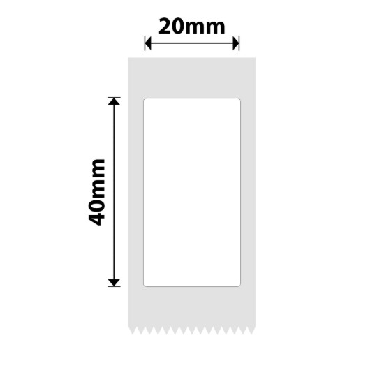 Rulo etiket çıkartması, 20x40mm, 160 adet/rulo, Beyaz - NIIMBOT