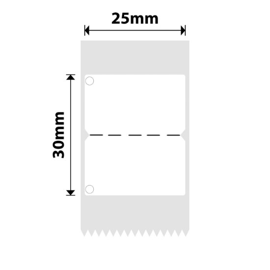 Rouleau d'étiquettes autocollantes, 25x30mm, 210 pcs/rouleau, Blanc - NIIMBOT