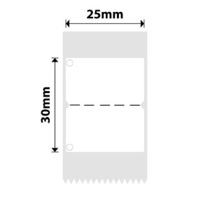 Rull med etikettklistremerker, 25x30mm, 210 stk/rull, Hvit - NIIMBOT