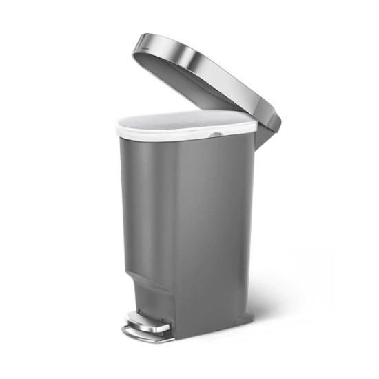 Pedaaliga prügikast, 40 L, plastik, Slim, Grey – simplehuman