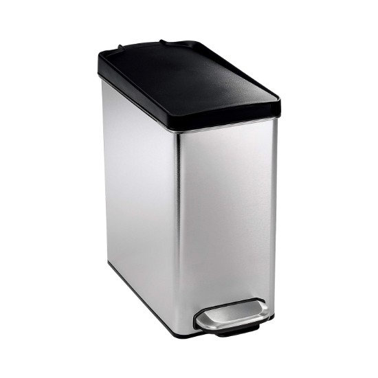 Trash can with pedal, 10 L, stainless steel - simplehuman