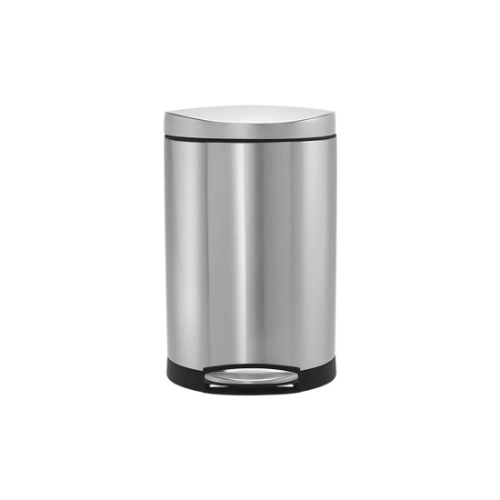 Trash can with pedal, semi-round, 10 L, stainless steel - simplehuman