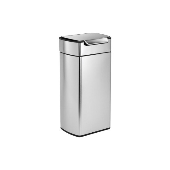 Trash can with touch bar, 30 L, Slim, stainless steel - simplehuman