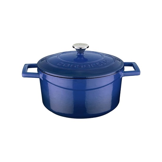 Saucepan, cast iron, 22 cm, "Folk", blue - LAVA brand