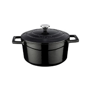 Saucepan, cast iron, 22 cm, "Folk" range, black - LAVA brand