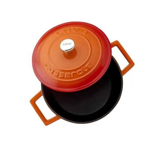 Cacerola, hierro fundido, 22 cm, gama "Folk", color naranja - marca LAVA