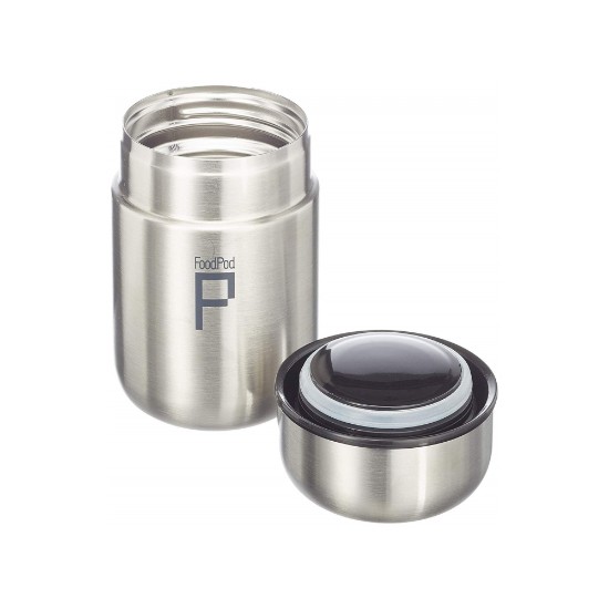 Thermoisolierender Behälter "DrinkPod" für Flüssigkeiten, 400 ml, Farbe Silber - Grunwerg 
