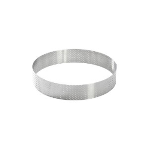 Perforated tart ring, stainless steel, 18.5 cm - de Buyer 