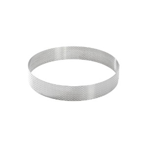 Perforated tart ring, stainless steel, 20.5 cm - de Buyer 