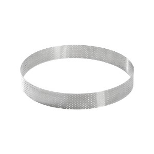 Perforated tart ring, stainless steel, 24.5 cm - de Buyer 