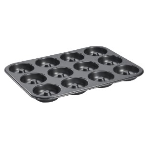 Steel baking tray for 12 mini-savarines, 34.3 x 26.2 cm - "de Buyer" brand