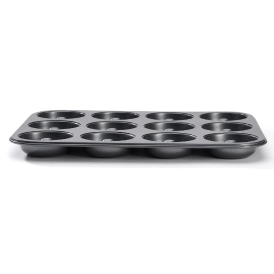 Steel baking tray for 12 mini-savarines, 34.3 x 26.2 cm - "de Buyer" brand