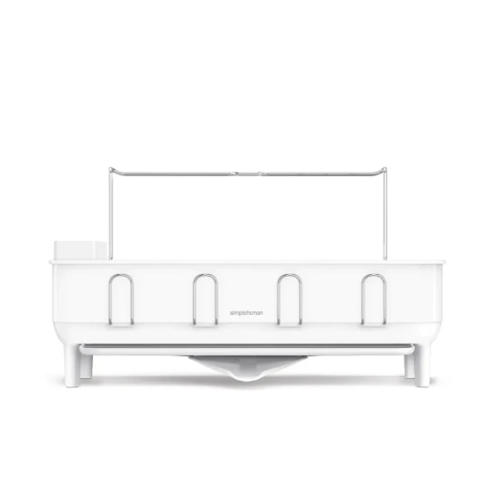 Stalak za suđe, nehrđajući čelik, 56,6 × 51,4 × 29,2 cm, bijela - simplehuman