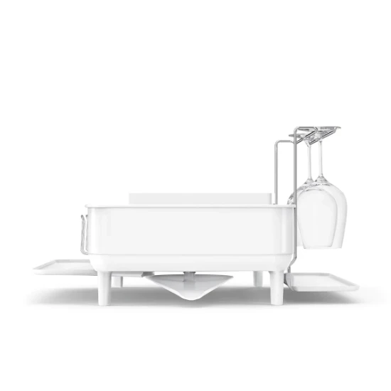Égouttoir à vaisselle, acier inoxydable, 56,6 × 51,4 × 29,2 cm, blanc - simplehuman