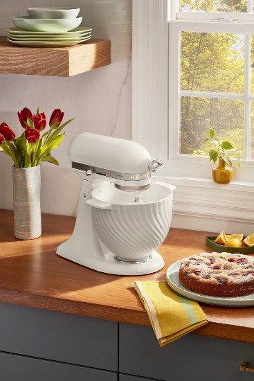 Babhla ceirmeach, 4.7 L, Meringue - KitchenAid