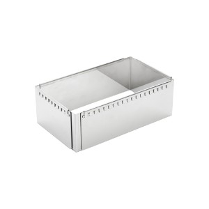 Adjustable rectangular pastry frame, stainless steel, 21x11-40x21 cm - de Buyer
