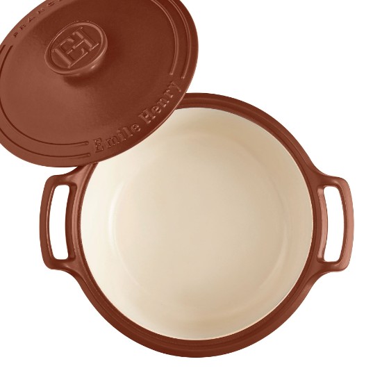 Cocotte kookpot, keramiek, 31 cm / 5,5L, "Sublime", Sienna - Emile Henry