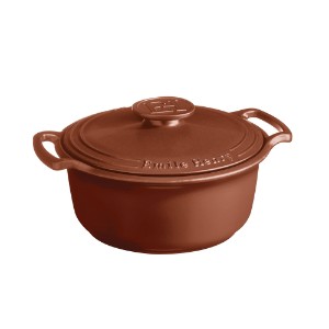 Ceramic Cocotte cooking pot, 28.5cm/4L, "Sublime", Sienna - Emile Henry