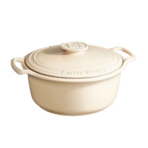 Cocotte cooking pot, ceramic, 31 cm / 5.5L, "Sublime", Sand - Emile Henry