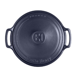 Cocotte cooking pot, ceramic, 33 cm / 6.5L, "Sublime", Indigo - Emile Henry